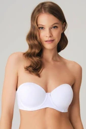 Kadın Balenli Beyaz Dolgusuz Askısız Straplez Yumuşak Süngerli Günlük Klasik T-Shirt Sütyeni - 1