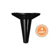 4 Adet Wetra Lükens Ayak Dolap Mobilya Koltuk Ayağı 15 cm Siyah - 1