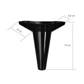 4 Adet Wetra Lükens Ayak Dolap Mobilya Koltuk Ayağı 15 cm Siyah - 2