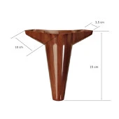 4 Adet Wetra Lükens Ayak Dolap Mobilya Koltuk Ayağı 15 cm Ahşap Desen - 2