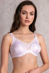 Kadın Balenli Desteksiz Beyaz  Dolgusuz Toparlayıcı Dantelli Küçültücü Sütyen - 1