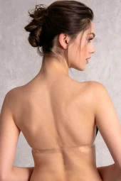 Kadın Beyaz Şeffaf Sırt Aksesuarlı Straplez Sütyen - 5