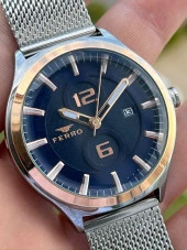 Ferro Hasır Kordon Takvimli 30 Mt Su Geçirmez Erkek Kol Saat EF11090-E3 thumbnail 2