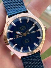 Ferro Lacivert Renk Hasır Kordon 30 Mt Su Geçirmez Erkek Kol Saat EF11090-T thumbnail 3