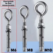 Kancalı Çelik Dübel Salıncak Boks Torbası Avize İçin Gömlekli Kapalı Ağız Kanca M6 thumbnail 4