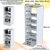Modilayn SİLVA LOYA 59,6 x 194,6 x 56 cm Tek Kapaklı Ankastre Fırın ve Mutfak Dolabı thumbnail 4