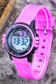 Dijital Kız Çocuk Saati, Su Geçirmez Mor Renk Genç Kol Saati Alarm, Takvim, Kronometre ST-304394 thumbnail 3