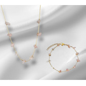 Kadın Doğal Taş Kolye Ve Bileklik Set - 1