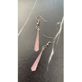 Yanardöner Pembe ve Turuncu Gümüş Aksesuar Minik Piramit Şekil Sallantılı Epoksi Küpe El Yapımı thumbnail 4