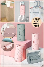 3B Trend 6 Adet Çok Amaçlı Çarşaf Sabitleme Klips Organizer Klips - 1