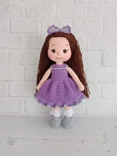 Mor Güzeli Fatoş Bebek Amigurumi Organik Oyuncak - 1
