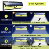 TriLine Solar 180 LED Güneş Enerjili Kumandalı 3 Modlu Duvar Lambası - 3