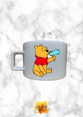Winnie The Pooh Temalı Sevimli Özel Tasarım Baskılı Kupa Bardak Espresso Türk Kahvesi Bardağı thumbnail 1