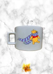 Winnie The Pooh Temalı Sevimli Özel Tasarım Baskılı Kupa Bardak Espresso Türk Kahvesi Bardağı thumbnail 1