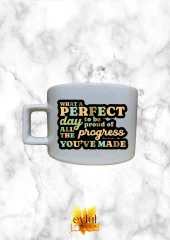 Motivasyon Temalı İngilizce Özel Tasarım Baskılı Kupa Bardak Espresso Türk Kahvesi Bardağı - 1