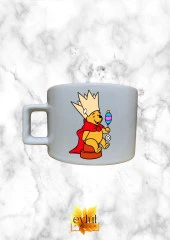 Winnie The Pooh Temalı Sevimli Özel Tasarım Baskılı Kupa Bardak Espresso Türk Kahvesi Bardağı - 1