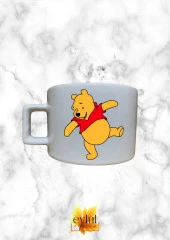 Winnie The Pooh Temalı Sevimli Özel Tasarım Baskılı Kupa Bardak Espresso Türk Kahvesi Bardağı thumbnail 1