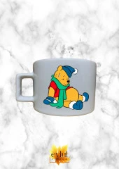 Winnie The Pooh Temalı Sevimli Özel Tasarım Baskılı Kupa Bardak Espresso Türk Kahvesi Bardağı - 1