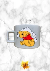 Winnie The Pooh Temalı Sevimli Özel Tasarım Baskılı Kupa Bardak Espresso Türk Kahvesi Bardağı - 2