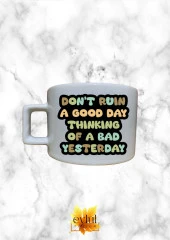 Motivasyon Temalı İngilizce Özel Tasarım Baskılı Kupa Bardak Espresso Türk Kahvesi Bardağı - 1