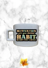 Motivasyon Temalı İngilizce Özel Tasarım Baskılı Kupa Bardak Espresso Türk Kahvesi Bardağı thumbnail 1