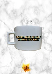 Motivasyon Temalı İngilizce Özel Tasarım Baskılı Kupa Bardak Espresso Türk Kahvesi Bardağı - 1