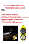 Ultra Şarjlı Güçlü  Hem El Feneri Hem Ortam Aydınlatmalı Powerbank Özelikli Ev İş Bahçe Kamp Deprem - 3