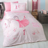 Clasy Romantic Girl V1 Pembe Ranforce 160x220 Genç Tek Kişilik Nevresim Takımı - 2