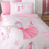 Clasy Romantic Girl V1 Pembe Ranforce 160x220 Genç Tek Kişilik Nevresim Takımı - 3