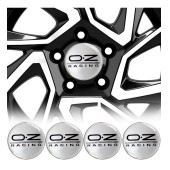 OZ RACING YAZILI 56 MM JANT GÖBEK DAMLA STICKER(GÜMÜŞ-SİYAH) thumbnail 3