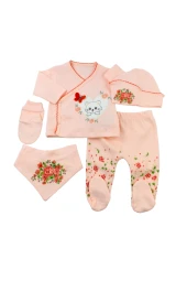 Kız Bebek Takım 5'li Kalpli Pembe thumbnail 1