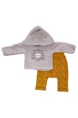 Erkek Bebek Takım 2'li Eşofman Sweat Peluş Sarı - 1