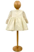 Kız Bebek Elbise Naturel Kumaş Yazlık Bebek Elbise - 4