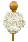 Kız Bebek Müslin Tulum Pembe Çiçekli Body - 1