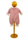 Kız Bebek Tulum Patiksiz Müslin Bebek Tulum Gül Kurusu - 4