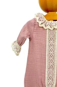 Kız Bebek Tulum Patiksiz Müslin Bebek Tulum Gül Kurusu - 2