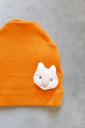 Erkek Bebek Şapkası Beyaz Kedi - 2