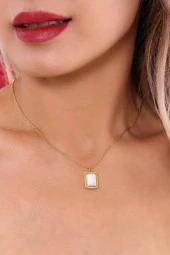 Bayan İncili  Çelik Kolye thumbnail 1