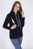 LuvmaBelly 4507 Pamuklu yandan fermuarlı Lohusa Emzirme Sweatshirt - 1
