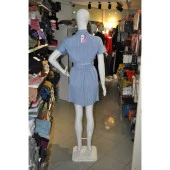 KADIN DÜĞMELİ ELBİSE KISA - 2