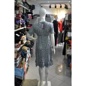 MAVİ ÇİCEKLİ ELBİSE - 2