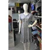 MAVİ ÇİCEKLİ ELBİSE - 5