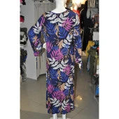 YAPRAK DESENLİ ELBİSE - 2