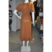 KAHVE RENGİ ELBİSE - 4