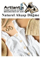 Düğme Naturel Ahşap 60 Adet 1 Paket Okul Kreş Sanat Etkinlik Anasınıfı 1,2cm 50 Adet 2,5cm 10 Adet - 3