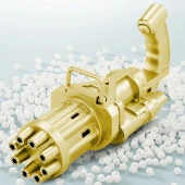 GOLD ÇOKLU KÖPÜK ATAN KÖPÜK TABANCASI BUBBLES GUN BALONCUK TABANCASI PİLLİ KÖPÜK MAKİNASI GOLD GUN - 1
