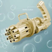 GOLD ÇOKLU KÖPÜK ATAN KÖPÜK TABANCASI BUBBLES GUN BALONCUK TABANCASI PİLLİ KÖPÜK MAKİNASI GOLD GUN - 2