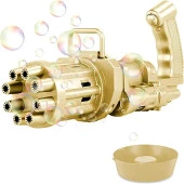 GOLD ÇOKLU KÖPÜK ATAN KÖPÜK TABANCASI BUBBLES GUN BALONCUK TABANCASI PİLLİ KÖPÜK MAKİNASI GOLD GUN - 3