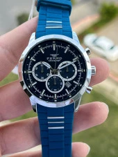 Ferro İç Fonksiyonları Aktif Lacivert Renk Slikon Kordon 30 Mt Su Geçirmez Erkek Kol Saat EF31360-L thumbnail 3