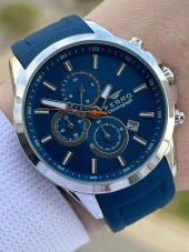 Ferro İç Fonksiyonları Aktif Lacivert Renk Slikon Kordon 30 Mt Su Geçirmez Erkek Kol Saat EF31359-L thumbnail 1